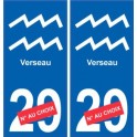 Verseau astrologie autocollant plaque auto logo 1