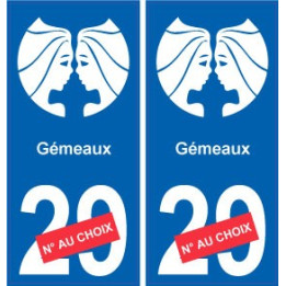 Gémeaux astrologie autocollant plaque auto logo 2