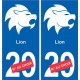 Lion astrologie autocollant plaque auto logo 2