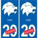 Lion astrologie autocollant plaque auto logo 2