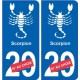 Scorpion astrologie autocollant plaque auto logo 2