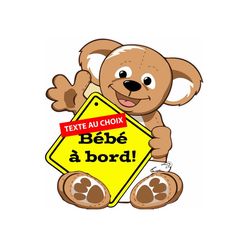 Autocollant Bébé à bord ours en peluche 9