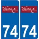74 Verchaix logo autocollant plaque stickers ville