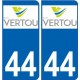 44 Vertou logo autocollant plaque stickers ville