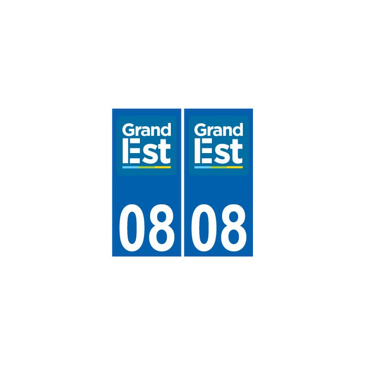 08 Ardennes autocollant plaque immatriculation auto département sticker Grand-Est nouveau logo 2