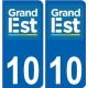10 Aube autocollant plaque immatriculation auto département sticker Grand-Est nouveau logo 2