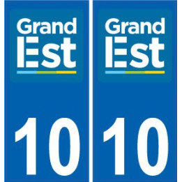 10 Aube autocollant plaque immatriculation auto département sticker Grand-Est nouveau logo 2