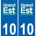 10 Aube autocollant plaque immatriculation auto département sticker Grand-Est nouveau logo 2