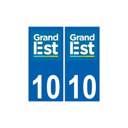 10 Aube autocollant plaque immatriculation auto département sticker Grand-Est nouveau logo 2