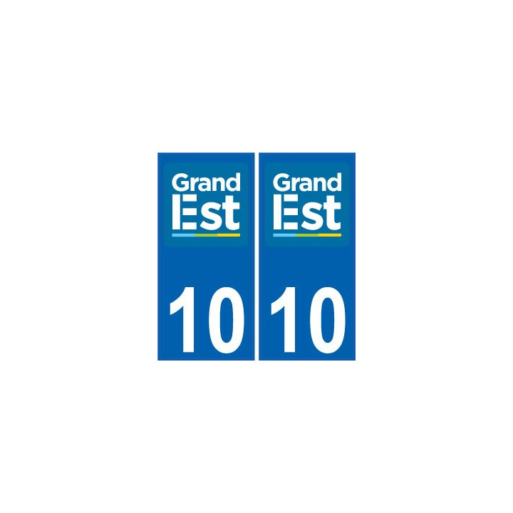 10 Aube autocollant plaque immatriculation auto département sticker Grand-Est nouveau logo 2