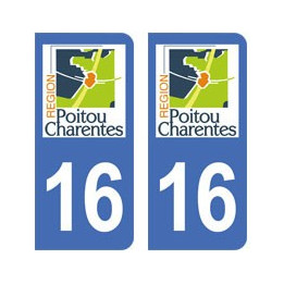 16 Charente autocollant plaque