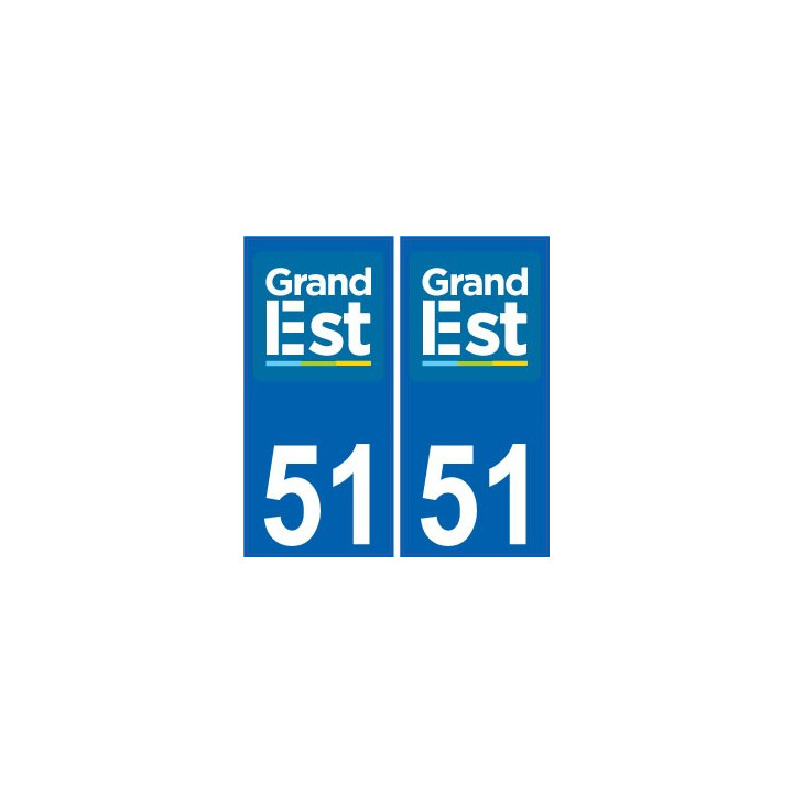 51 Marne autocollant plaque immatriculation auto département sticker Grand-Est nouveau logo