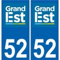 52 Haute-Marne autocollant plaque immatriculation auto département sticker Grand-Est nouveau logo