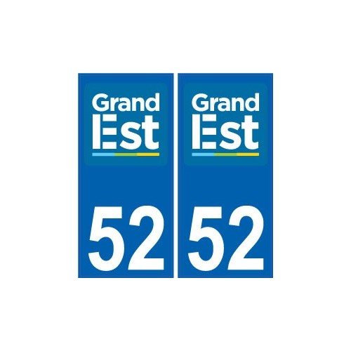 52 Haute-Marne autocollant plaque immatriculation auto département sticker Grand-Est nouveau logo