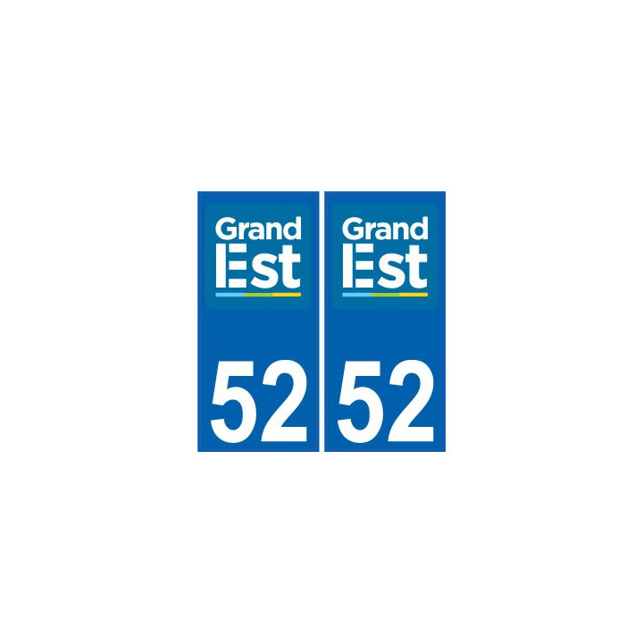52 Haute-Marne autocollant plaque immatriculation auto département sticker Grand-Est nouveau logo