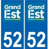 52 Haute-Marne adesivo targa di immatricolazione di auto dipartimento adesivo Grande È nuovo logo 2