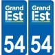 54 Meurthe-et-Moselle autocollant plaque immatriculation auto département sticker Grand-Est nouveau logo
