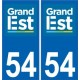 54 Meurthe-et-Moselle autocollant plaque immatriculation auto département sticker Grand-Est nouveau logo