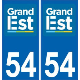 54 Meurthe-et-Moselle autocollant plaque immatriculation auto département sticker Grand-Est nouveau logo