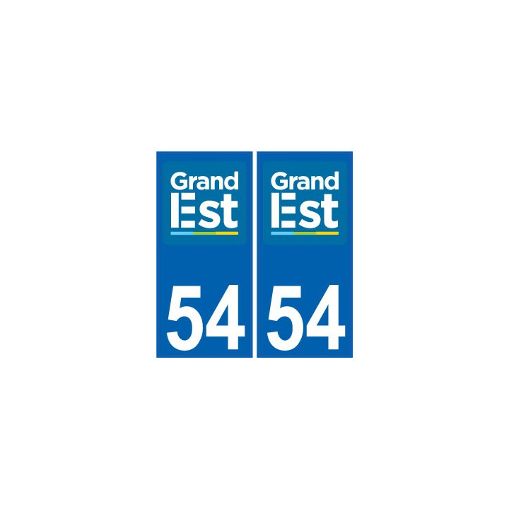 54 Meurthe-et-Moselle autocollant plaque immatriculation auto département sticker Grand-Est nouveau logo