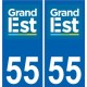 55 Meuse autocollant plaque immatriculation auto département sticker Grand-Est nouveau logo
