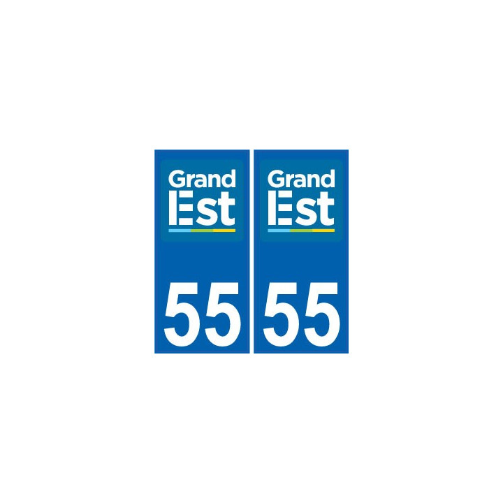 55 Meuse autocollant plaque immatriculation auto département sticker Grand-Est nouveau logo