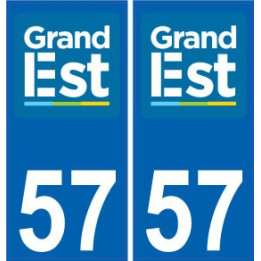 57 Moselle autocollant plaque immatriculation auto département sticker Grand-Est nouveau logo