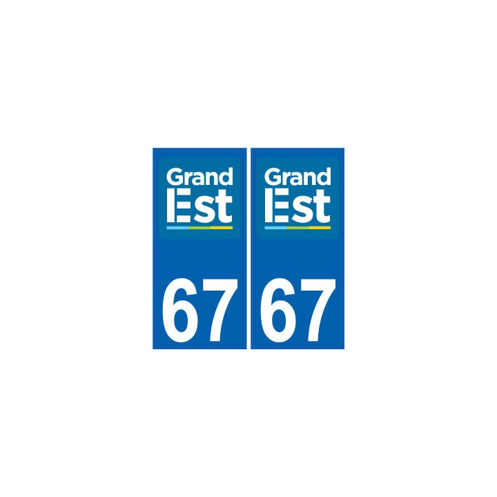 67 Bas-Rhin autocollant plaque immatriculation auto département sticker Grand-Est nouveau logo