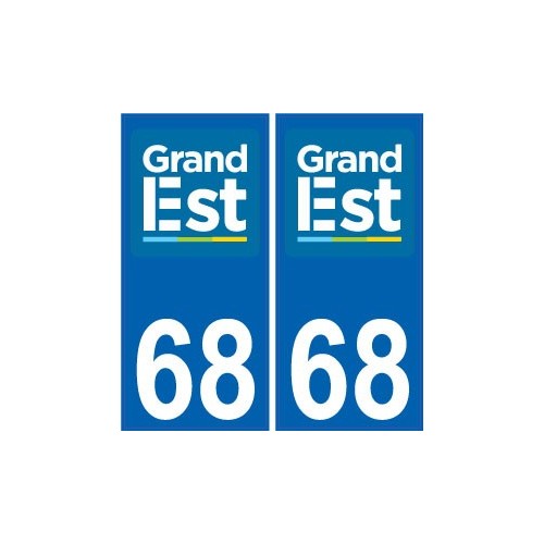 68 Haut-Rhin autocollant plaque immatriculation auto département sticker Grand-Est nouveau logo 2