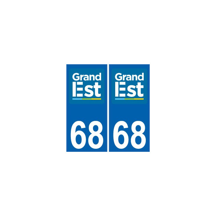 68 Haut-Rhin autocollant plaque immatriculation auto département sticker Grand-Est nouveau logo 2