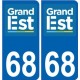 68 Haut-Rhin autocollant plaque immatriculation auto département sticker Grand-Est nouveau logo 2