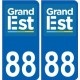 88 Vosges autocollant plaque immatriculation auto département sticker Grand-Est nouveau logo