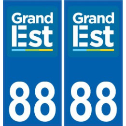 88 Vosges autocollant plaque immatriculation auto département sticker Grand-Est nouveau logo