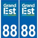 88 Vosges autocollant plaque immatriculation auto département sticker Grand-Est nouveau logo