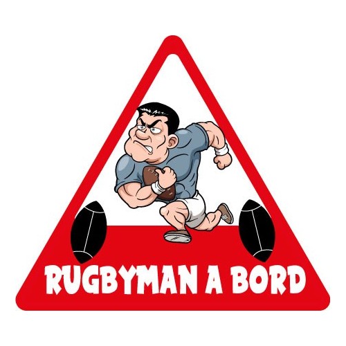 Autocollant rugbyman à bord