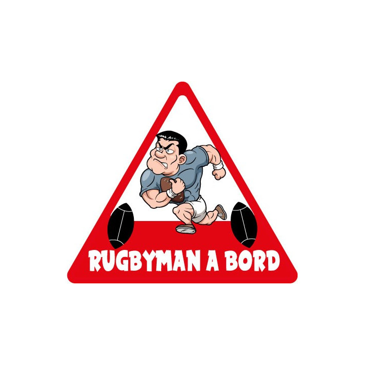 Autocollant rugbyman à bord