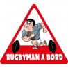 Autocollant rugbyman à bord