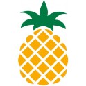 autocollant ananas vectorisé couleur jaune et vert