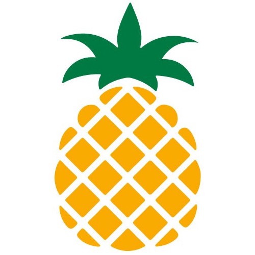 autocollant ananas vectorisé couleur jaune et vert