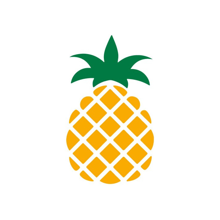 autocollant ananas vectorisé couleur jaune et vert