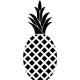 autocollant ananas vectorisé noir 