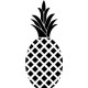 autocollant ananas vectorisé noir 