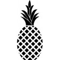 autocollant ananas vectorisé noir 