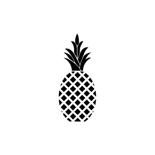 autocollant ananas vectorisé noir 