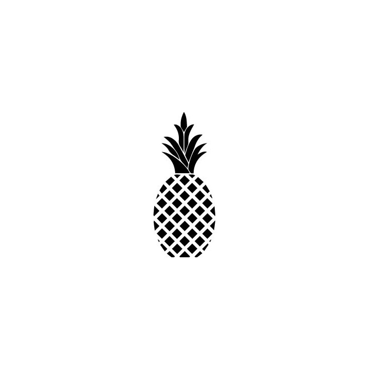 autocollant ananas vectorisé noir 