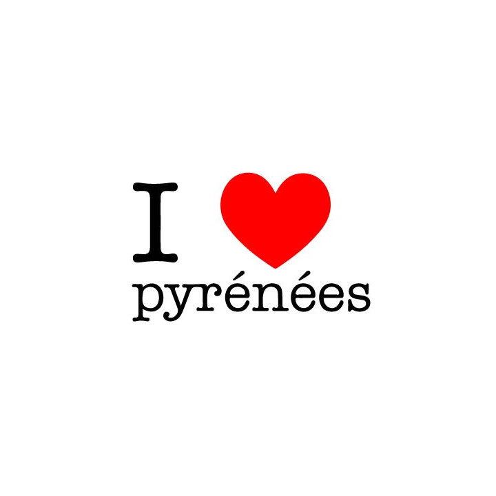Autocollant i love pyrénées 1