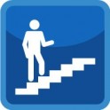 Etiqueta engomada de la escalera icono de pegatinas adhesivo
