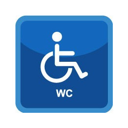 Autocollant wc handicapé toilette icone stickers adhésif
