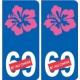 autocollant plaque hibiscus personnalisable