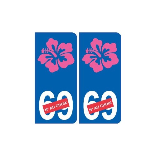 autocollant plaque hibiscus personnalisable